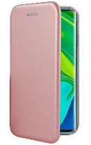 Луксозен кожен калъф тефтер ултра тънък Wallet FLEXI и стойка за Huawei P Smart Pro STK-L21 златисто розов 